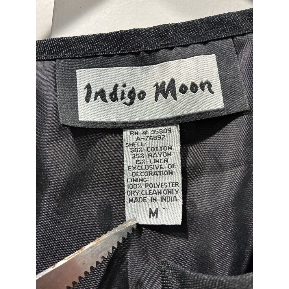Vintage Indigo Moon Art to Wear Animal Patchwork Embroidered Jacket M Red Black - Picture 9 of 11